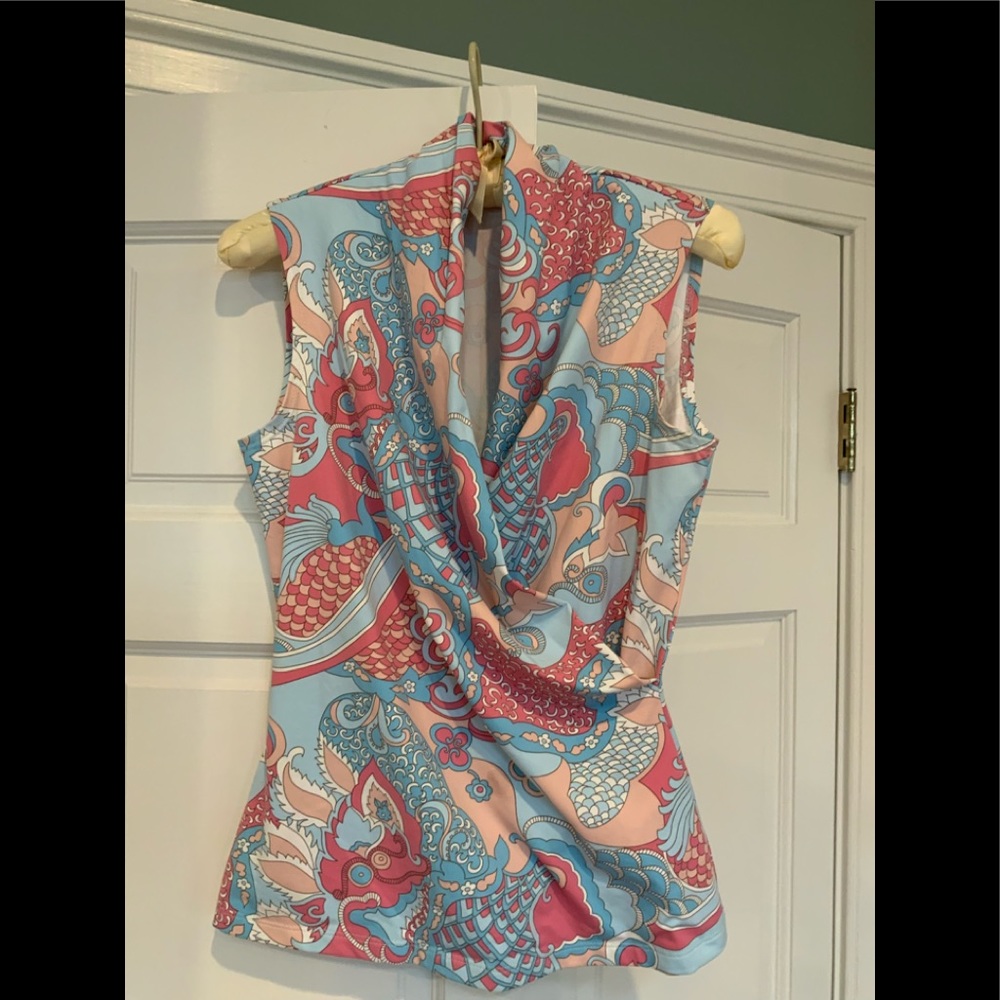 J McLaughlin sleeveless colorful top